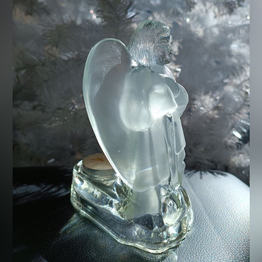 Glass Angel Tealight Candle Holder – 6” Tall